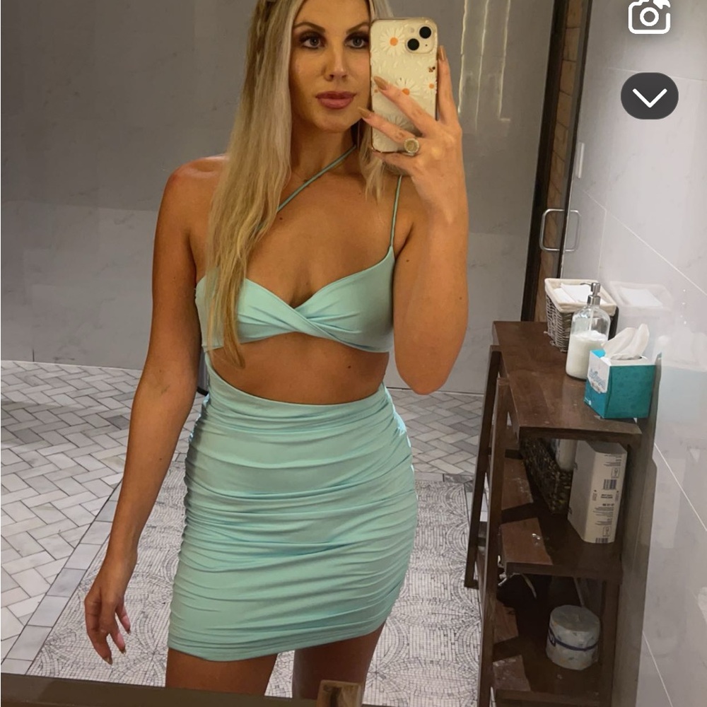 Light Blue Halter Dress